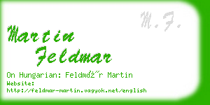 martin feldmar business card